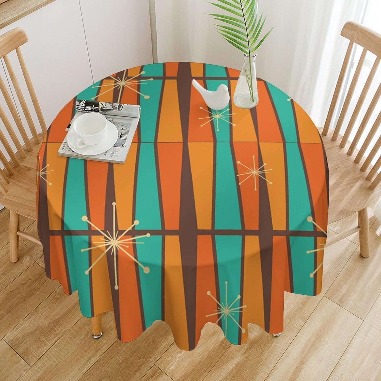 Century Textile & Sewing Supply Reviews - Mid Century Modern Orange Yellow Geometry