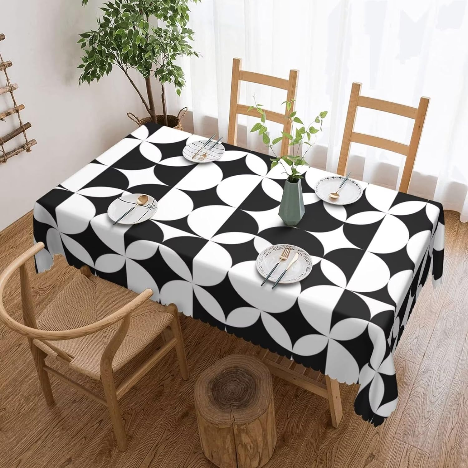 Century Textile & Sewing Supply Reviews - Minimalist Mid Century Modern Tablecloth, Premium