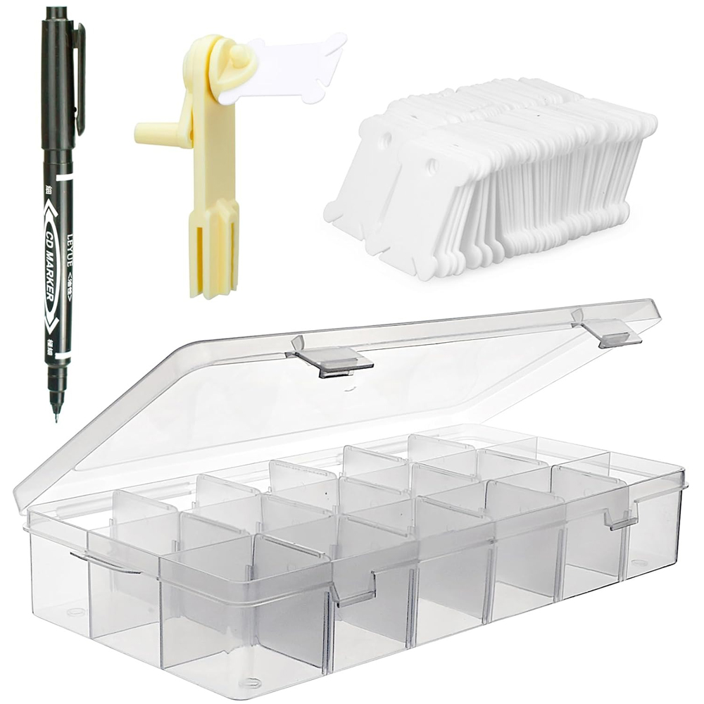 Bobbin Organizer Box - Embroidery Floss Organizer 18 Compartments Cross