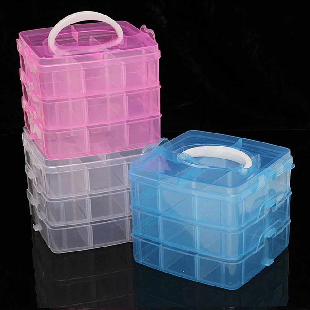 Bobbin Organizer Box - 3 Layers 18 Compartments Plastic Embroidery