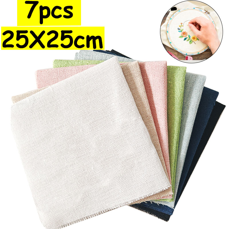 Is Sewing Textile Art - 7-Piece Set of 25* 25cm Linen