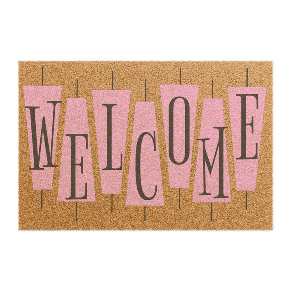 Century Textile & Sewing Supply Reviews - Retro Pink Cute Doormat Welcome Coir