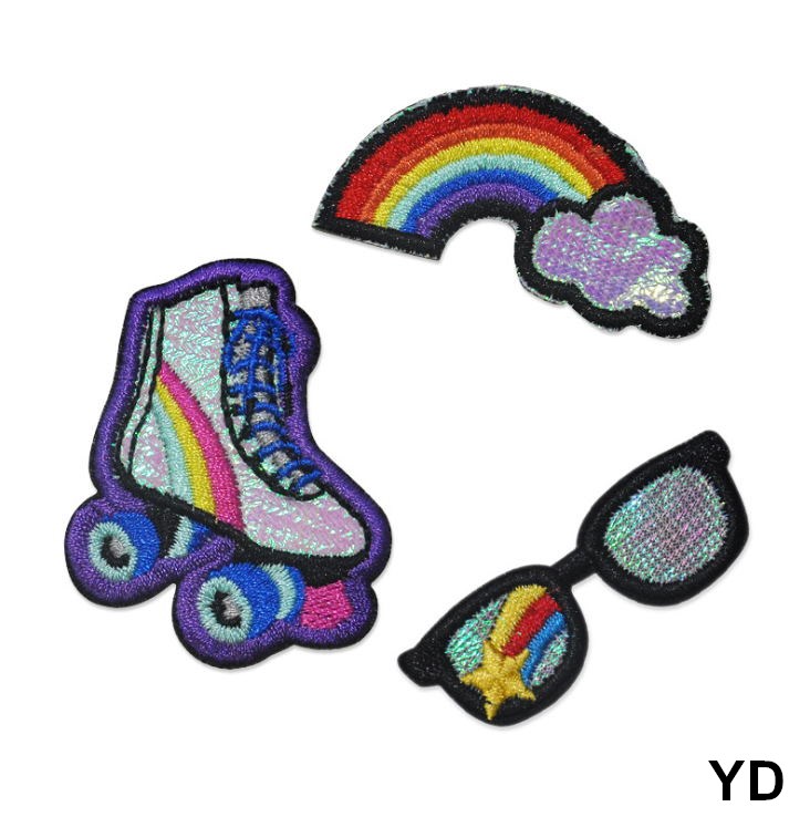 10 Pcs Rainbow Embroidered Pat - огляд і ціна Sewing Id