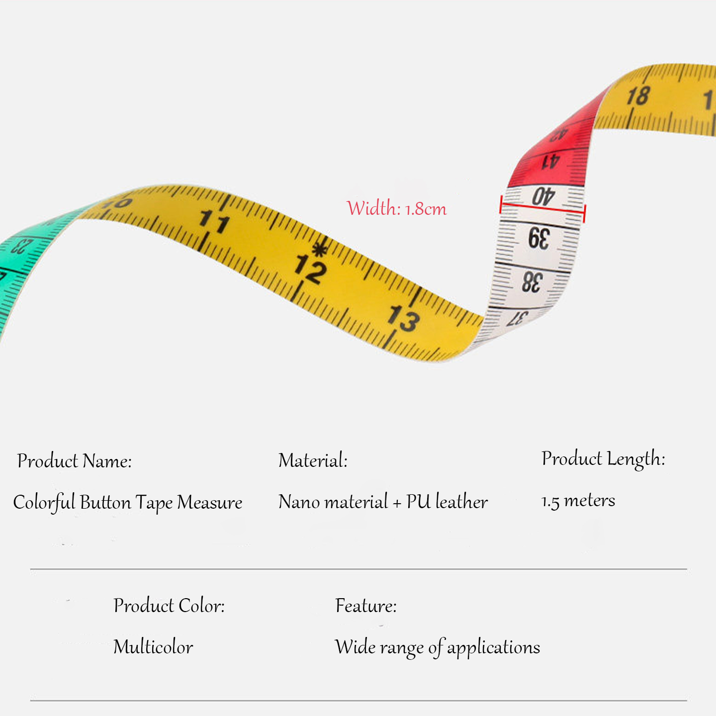 Colorful 1.5M Dual Scale Soft  - огляд і ціна Sewing Gauge Ruler